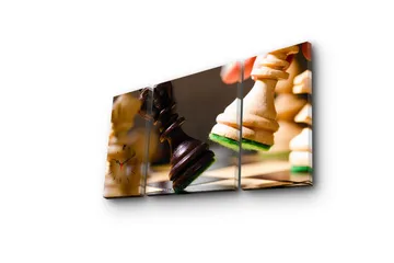 Dekorativ Canvasmålning med Klocka 3 Delar - Flerfärgad - Inredning - Väggdekor - Väggklocka & väggur