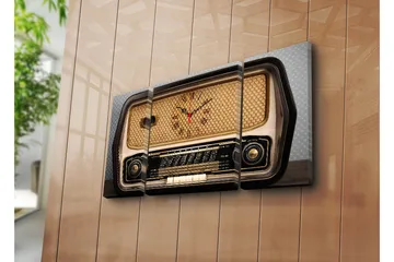 Dekorativ Canvasmålning med Klocka 3 Delar - Flerfärgad - Inredning - Väggdekor - Väggklocka & väggur