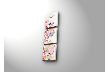 Dekorativ Canvasmålning med Klocka 3 Delar - Flerfärgad - Inredning - Väggdekor - Väggklocka & väggur