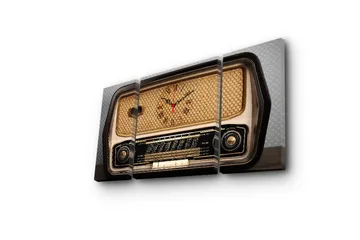 Dekorativ Canvasmålning med Klocka 3 Delar - Flerfärgad - Inredning - Väggdekor - Väggklocka & väggur