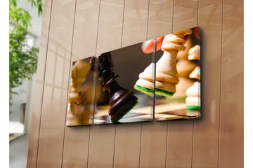 Dekorativ Canvasmålning med Klocka 3 Delar - Flerfärgad - Inredning - Väggdekor - Väggklocka & väggur