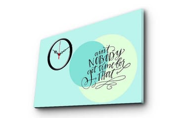 Dekorativ Canvasmålning med Klocka - Flerfärgad - Inredning - Väggdekor - Väggklocka & väggur