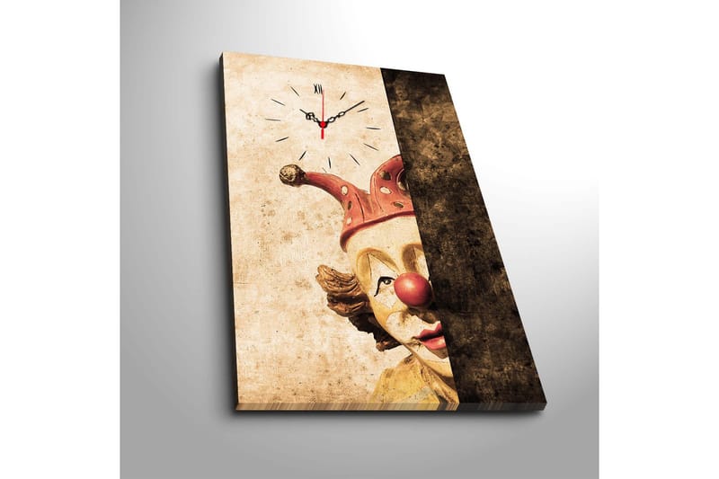 Dekorativ Canvasmålning med Klocka - Flerfärgad - Inredning - Väggdekor - Väggklocka & väggur