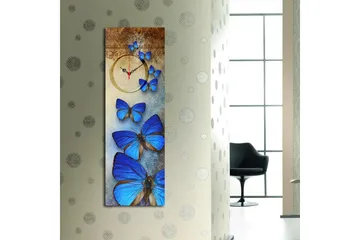 Dekorativ Canvasmålning med Klocka - Flerfärgad - Inredning - Väggdekor - Väggklocka & väggur