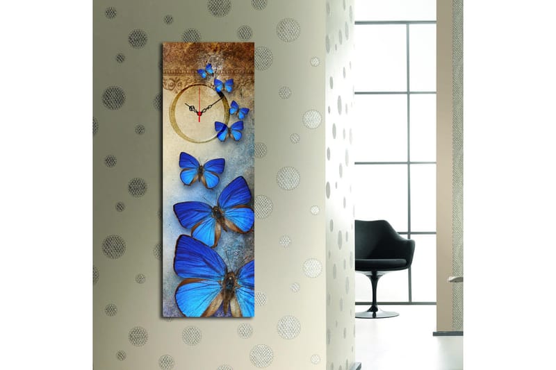 Dekorativ Canvasmålning med Klocka - Flerfärgad - Inredning - Väggdekor - Väggklocka & väggur