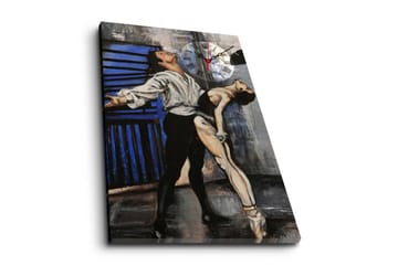 Dekorativ Canvasmålning med Klocka - Flerfärgad - Inredning - Väggdekor - Väggklocka & väggur