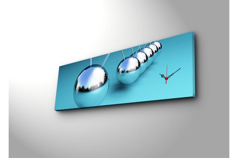 Dekorativ Canvasmålning med Klocka - Flerfärgad - Inredning - Väggdekor - Väggklocka & väggur