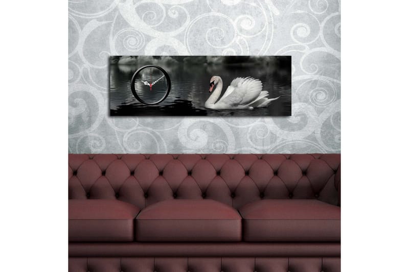 Dekorativ Canvasmålning med Klocka - Flerfärgad - Inredning - Väggdekor - Väggklocka & väggur