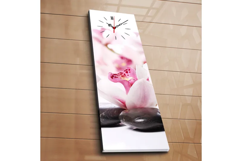 Dekorativ Canvasmålning med Klocka, Flerfärgad