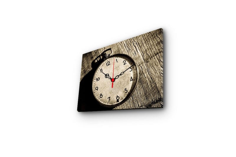 Dekorativ Canvasmålning med Klocka - Flerfärgad - Inredning - Väggdekor - Väggklocka & väggur