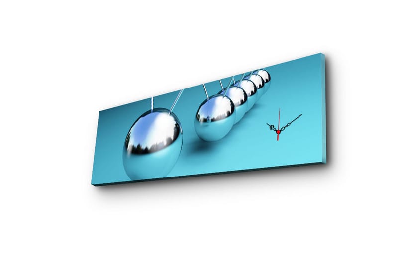 Dekorativ Canvasmålning med Klocka - Flerfärgad - Inredning - Väggdekor - Väggklocka & väggur