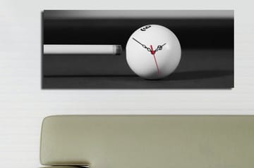 Dekorativ Canvasmålning med Klocka - Flerfärgad - Inredning - Väggdekor - Väggklocka & väggur