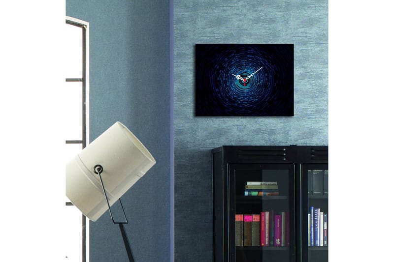 Dekorativ Canvasmålning med Klocka - Flerfärgad - Inredning - Väggdekor - Väggklocka & väggur