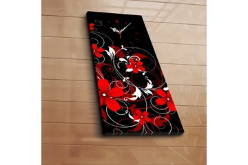 Dekorativ Canvasmålning med Klocka - Flerfärgad - Inredning - Väggdekor - Väggklocka & väggur