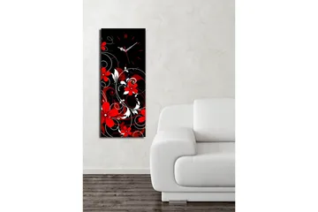 Dekorativ Canvasmålning med Klocka - Flerfärgad - Inredning - Väggdekor - Väggklocka & väggur