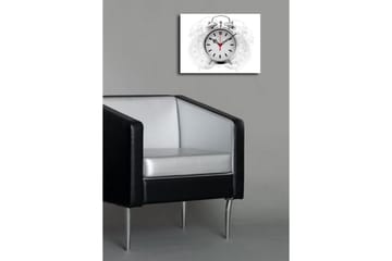 Dekorativ Canvasmålning med Klocka - Flerfärgad - Inredning - Väggdekor - Väggklocka & väggur