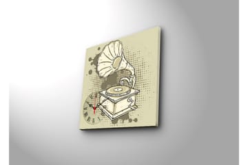 Dekorativ Canvasmålning med Klocka - Flerfärgad - Inredning - Väggdekor - Väggklocka & väggur