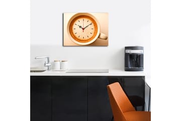 Dekorativ Canvasmålning med Klocka - Flerfärgad - Inredning - Väggdekor - Väggklocka & väggur