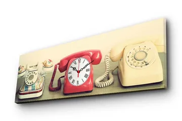 Dekorativ Canvasmålning med Klocka - Flerfärgad - Inredning - Väggdekor - Väggklocka & väggur