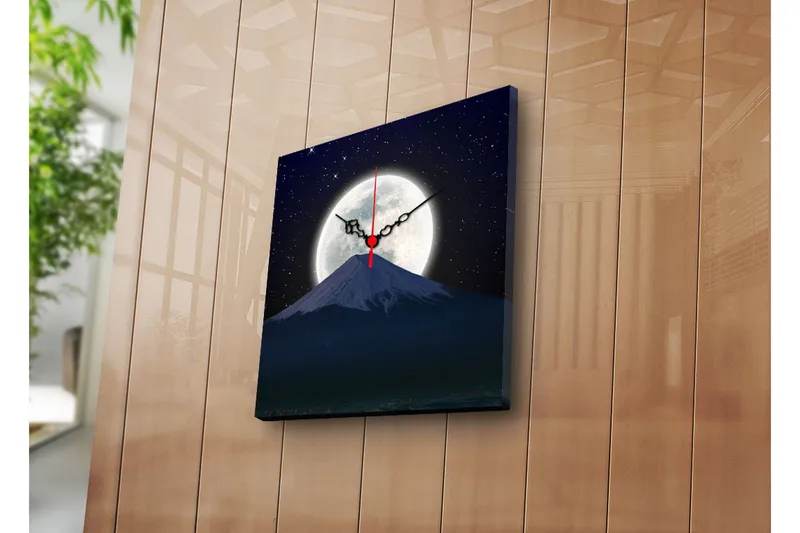 Dekorativ Canvasmålning med Klocka, Flerfärgad