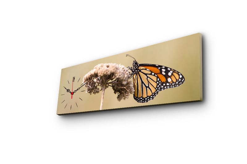 Dekorativ Canvasmålning med Klocka - Flerfärgad - Inredning - Väggdekor - Väggklocka & väggur