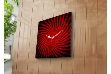 Dekorativ Canvasmålning med Klocka - Flerfärgad - Inredning - Väggdekor - Väggklocka & väggur