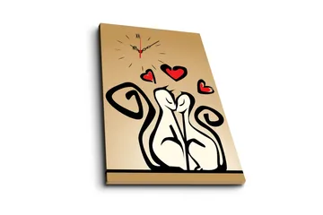 Dekorativ Canvasmålning med Klocka - Flerfärgad - Inredning - Väggdekor - Väggklocka & väggur