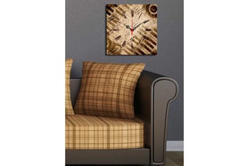 Dekorativ Canvasmålning med Klocka - Flerfärgad - Inredning - Väggdekor - Väggklocka & väggur