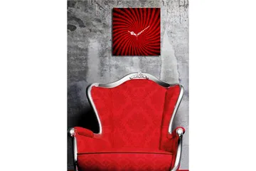 Dekorativ Canvasmålning med Klocka - Flerfärgad - Inredning - Väggdekor - Väggklocka & väggur