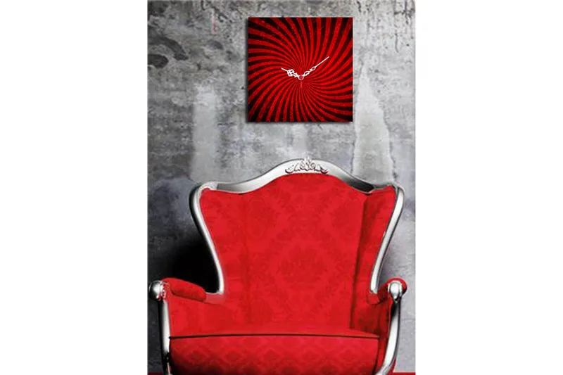 Dekorativ Canvasmålning med Klocka - Flerfärgad - Inredning - Väggdekor - Väggklocka & väggur