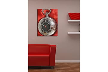 Dekorativ Canvasmålning med Klocka - Flerfärgad - Inredning - Väggdekor - Väggklocka & väggur