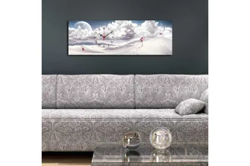 Dekorativ Canvasmålning med Klocka - Flerfärgad - Inredning - Väggdekor - Väggklocka & väggur