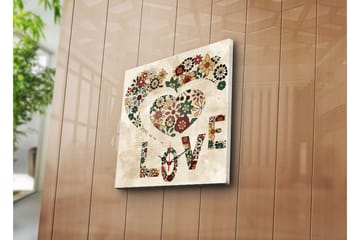 Dekorativ Canvasmålning med Klocka - Flerfärgad - Inredning - Väggdekor - Väggklocka & väggur