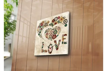 Dekorativ Canvasmålning med Klocka - Flerfärgad - Inredning - Väggdekor - Väggklocka & väggur