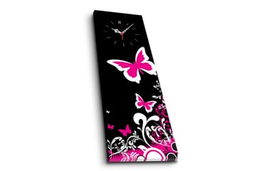 Dekorativ Canvasmålning med Klocka - Flerfärgad - Inredning - Väggdekor - Väggklocka & väggur