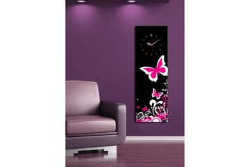 Dekorativ Canvasmålning med Klocka - Flerfärgad - Inredning - Väggdekor - Väggklocka & väggur