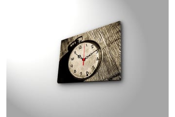 Dekorativ Canvasmålning med Klocka - Flerfärgad - Inredning - Väggdekor - Väggklocka & väggur