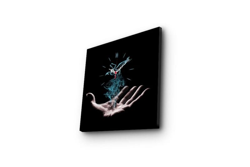 Dekorativ Canvasmålning med Klocka - Flerfärgad - Inredning - Väggdekor - Väggklocka & väggur