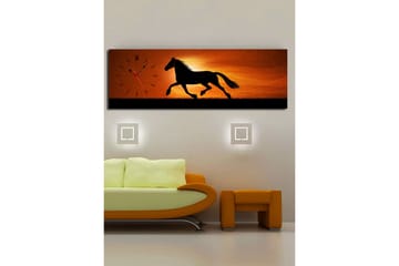 Dekorativ Canvasmålning med Klocka - Flerfärgad - Inredning - Väggdekor - Väggklocka & väggur