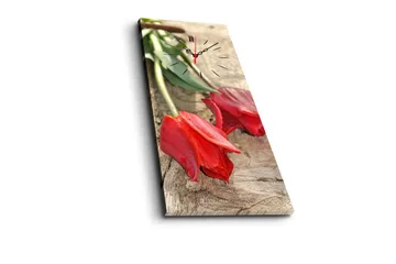 Dekorativ Canvasmålning med Klocka - Flerfärgad - Inredning - Väggdekor - Väggklocka & väggur