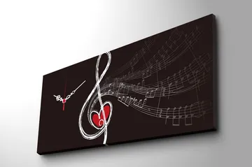 Dekorativ Canvasmålning med Klocka - Flerfärgad - Inredning - Väggdekor - Väggklocka & väggur