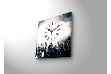 Dekorativ Canvasmålning med Klocka - Flerfärgad - Inredning - Väggdekor - Väggklocka & väggur