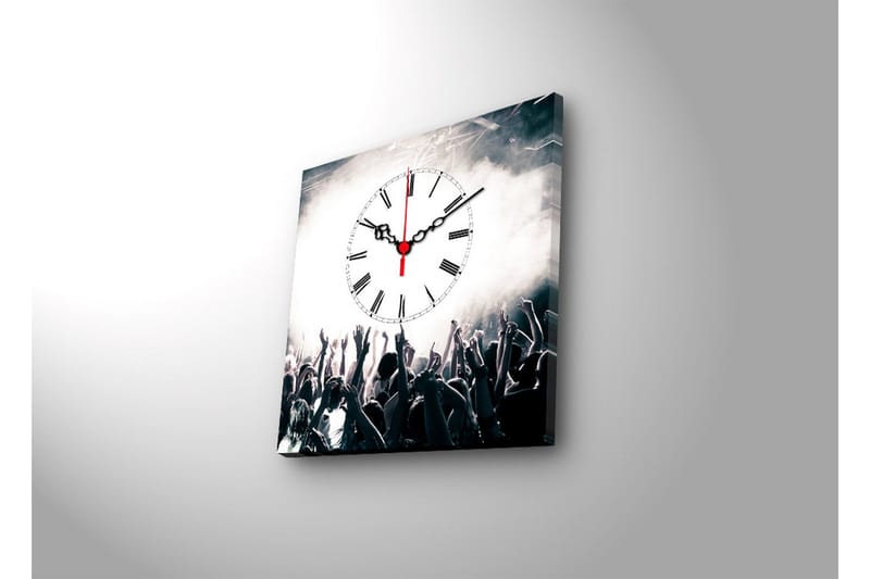 Dekorativ Canvasmålning med Klocka - Flerfärgad - Inredning - Väggdekor - Väggklocka & väggur