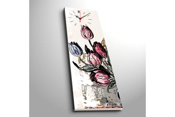 Dekorativ Canvasmålning med Klocka - Flerfärgad - Inredning - Väggdekor - Väggklocka & väggur