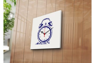 Dekorativ Canvasmålning med Klocka - Flerfärgad - Inredning - Väggdekor - Väggklocka & väggur