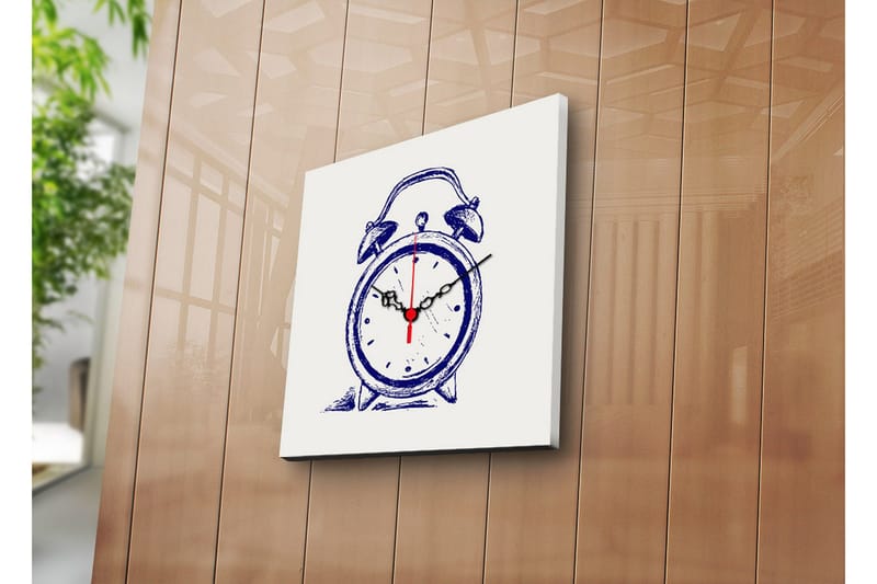 Dekorativ Canvasmålning med Klocka, Flerfärgad