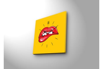 Dekorativ Canvasmålning med Klocka - Flerfärgad - Inredning - Väggdekor - Väggklocka & väggur