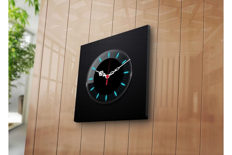 Dekorativ Canvasmålning med Klocka, Flerfärgad