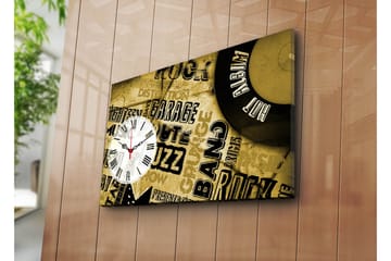 Dekorativ Canvasmålning med Klocka - Flerfärgad - Inredning - Väggdekor - Väggklocka & väggur