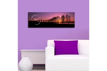 Dekorativ Canvasmålning med Klocka - Flerfärgad - Inredning - Väggdekor - Väggklocka & väggur